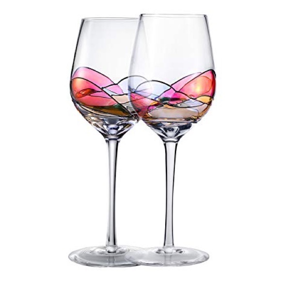 Other - Hand Painted 15oz Wine Glass Set of 2